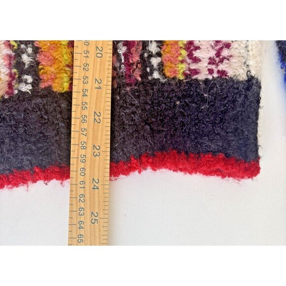 Free People Alpaca Blend Sweater Colorful Patch Pullover Women's Size M Boho - Picture 8 of 9